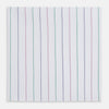 View 1 of product The Turnbull & Asser Hand Rolled Pink and Green Pinstripe Handkerchief features a simple striped pattern in blue, green, and pink, echoing the timeless elegance of a classic gentleman's accessory.