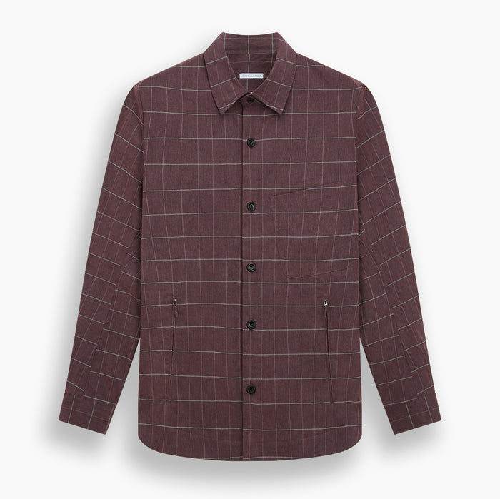 Burgundy Check Hampstead Overshirt Image 7