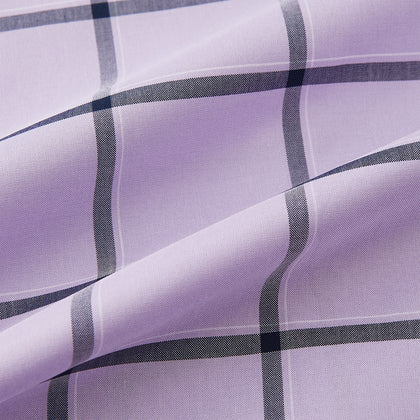 Lilac Grid Check Windsor Shirt Image 7