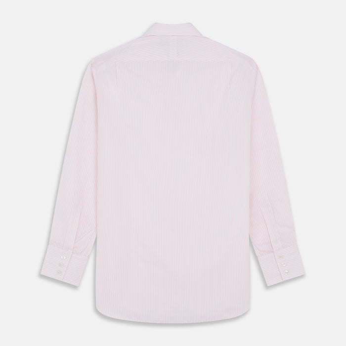White and Pink Wide Stripe Mayfair Shirt Image 4