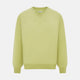 The Turnbull & Asser Melon Green Cashmere V-Neck Jumper features long sleeves with ribbed cuffs and hem, shown against a plain white background.
