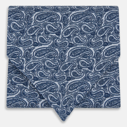 Pale Blue Paisley Silk Cravat