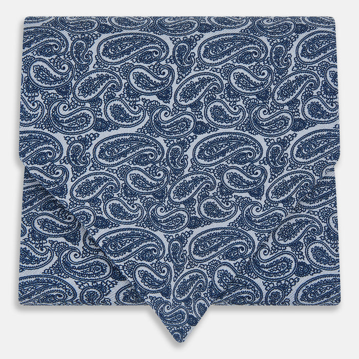 Pale Blue Paisley Silk Cravat