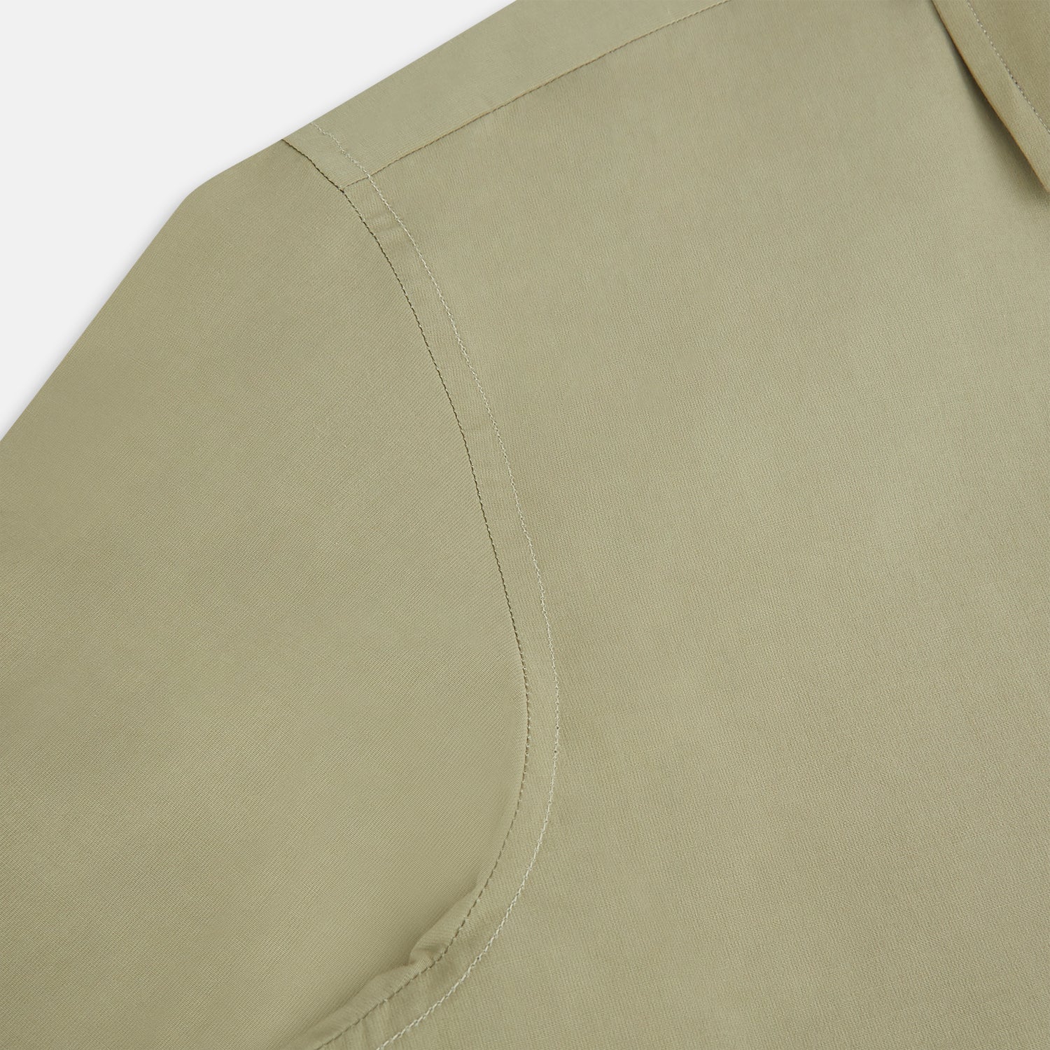 View 6 of product The TAUPE WINDSOR SHIRT by Turnbull & Asser features a Windsor collar and buttoned cuffs. This long-sleeve shirt showcases refined British design and is displayed flat on a white background.