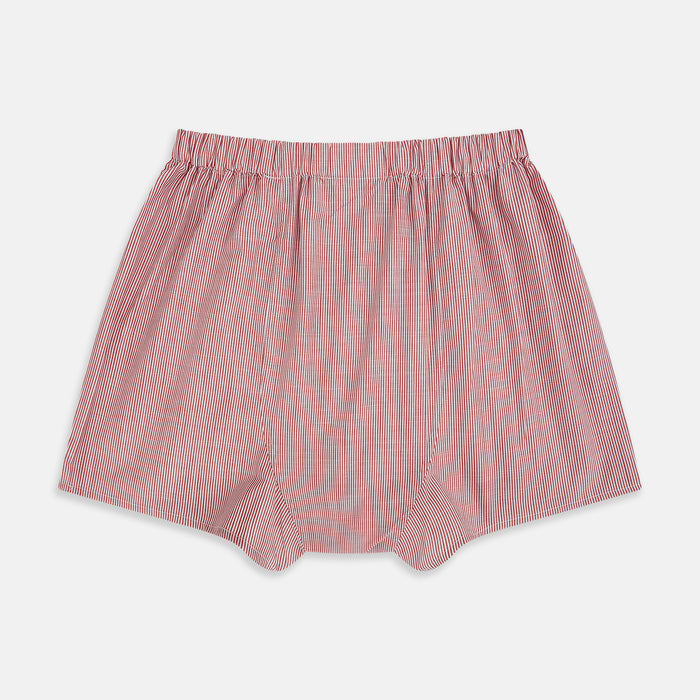 Red Fine Bengal Stripe Godfrey Boxer Shorts Image 1