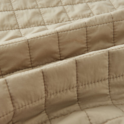 Sand Double-Breasted Quilted Gilet Image 3