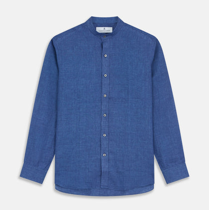 Navy Linen Fabric Image 1