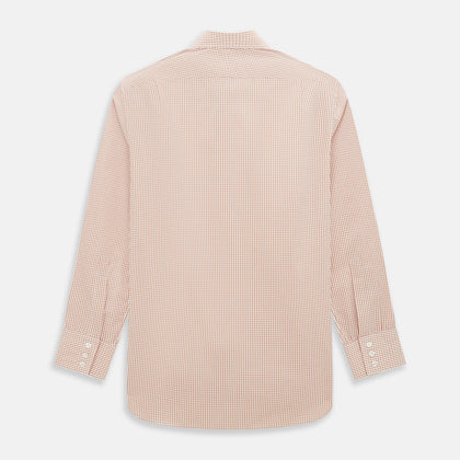Orange Micro Shadow Check Mayfair Shirt Image 2