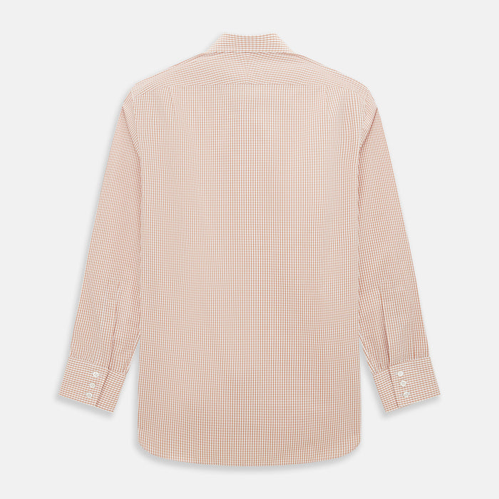Orange Micro Shadow Check Mayfair Shirt Image 2