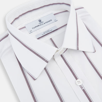 Burgundy Track Stripe Mayfair Shirt Image 1