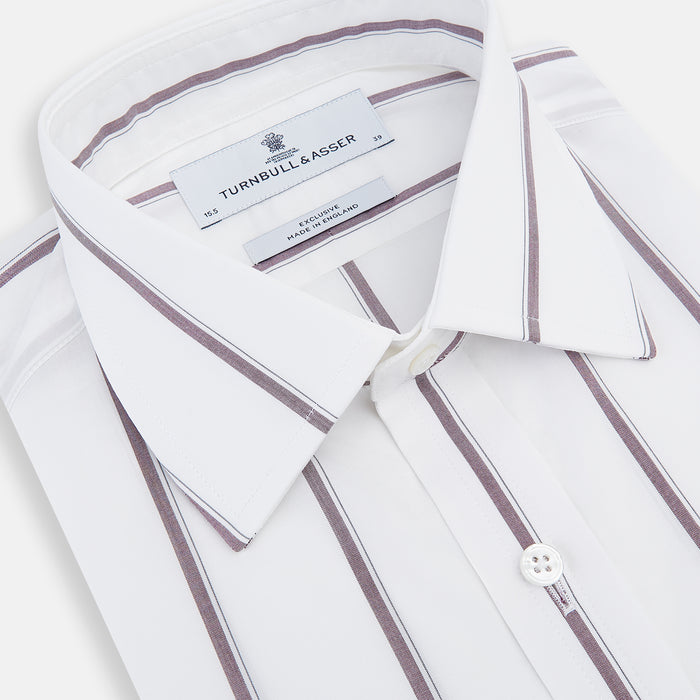 Burgundy Track Stripe Mayfair Shirt Image 1