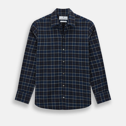 Navy and White Check Windsor Shirt