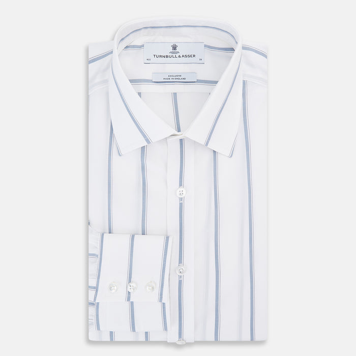 Steel Grey Track Stripe Mayfair Shirt Image 4