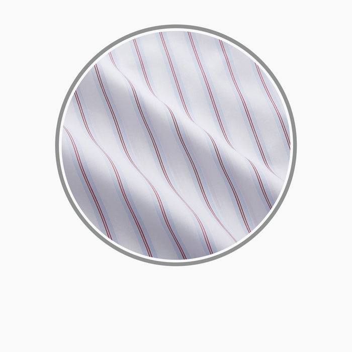Red and Blue Multi Stripe Cotton Fabric Image 2