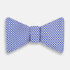 View 1 of product The Turnbull & Asser Navy and White Houndstooth Silk Bow Tie features a neatly centered knot, shown on a white background—an elegant formalwear accessory.
