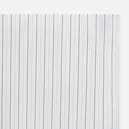 Navy and Blue Wide Pinstripe Hand-Rolled Handkerchief Image 1