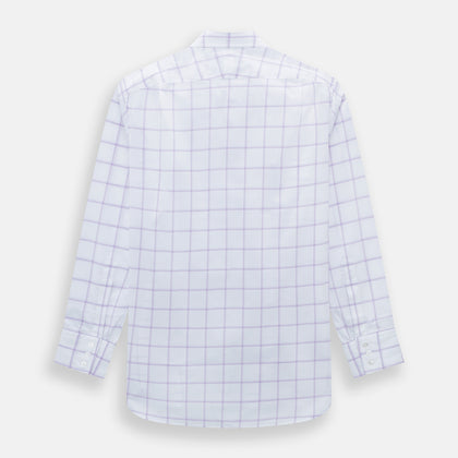 Lilac Grid Check Mayfair Shirt Image 2