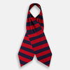 View 2 of product The Turnbull & Asser Wide Red Stripe and Navy Silk Cravat features bold diagonal stripes, adding a refined touch of British elegance to any ensemble.