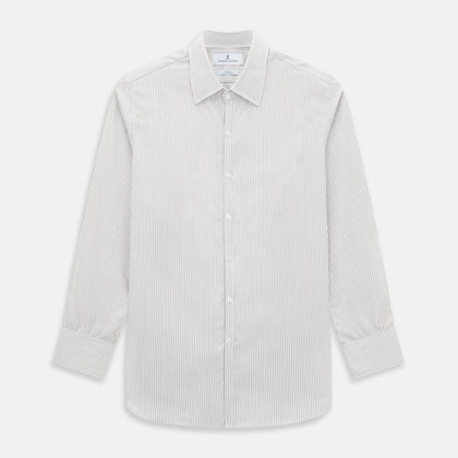 Coffee and Grey Shadow Pinstripe Westminster Shirt