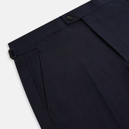 Navy Linen Henry Trousers Image 1
