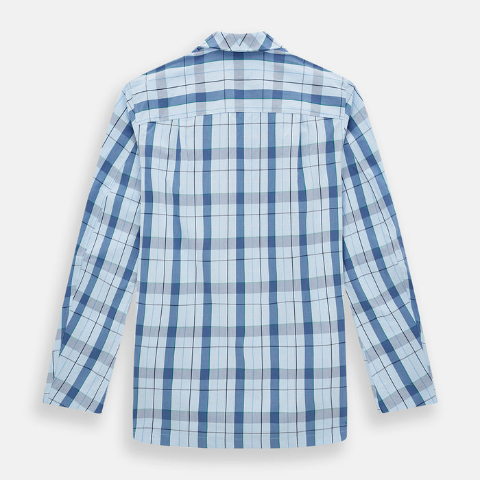 Blue Multi Check Pyjama Shirt Image 2