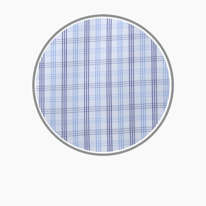 Navy Group Check Cotton Fabric Image 2