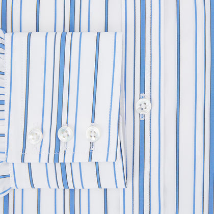 Blue Multi Stripe Mayfair Shirt Image 3