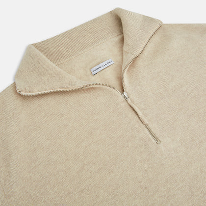 Cream Half-Zip Cashmere Jumper Image 1
