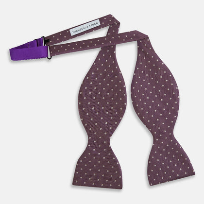 Lilac and Purple Micro Dot Silk Bow Tie Image 2