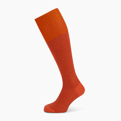 Orange Houndstooth Long Socks Image 4