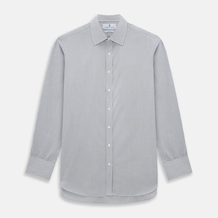 Midnight Blue Micro  Tattersall Check Mayfair Shirt
