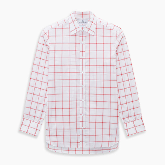 Coral Grid Check Mayfair Shirt Image 6