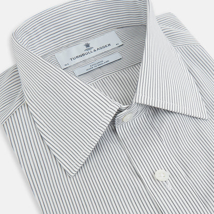 Midnight Blue Fine Track Stripe Mayfair Shirt Image 1