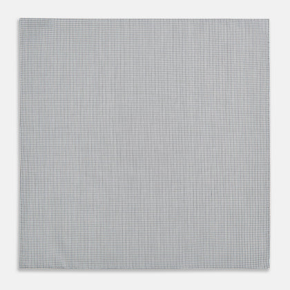 Navy Blue Shadow Grid Check Hand-Rolled Handkerchief Image 2
