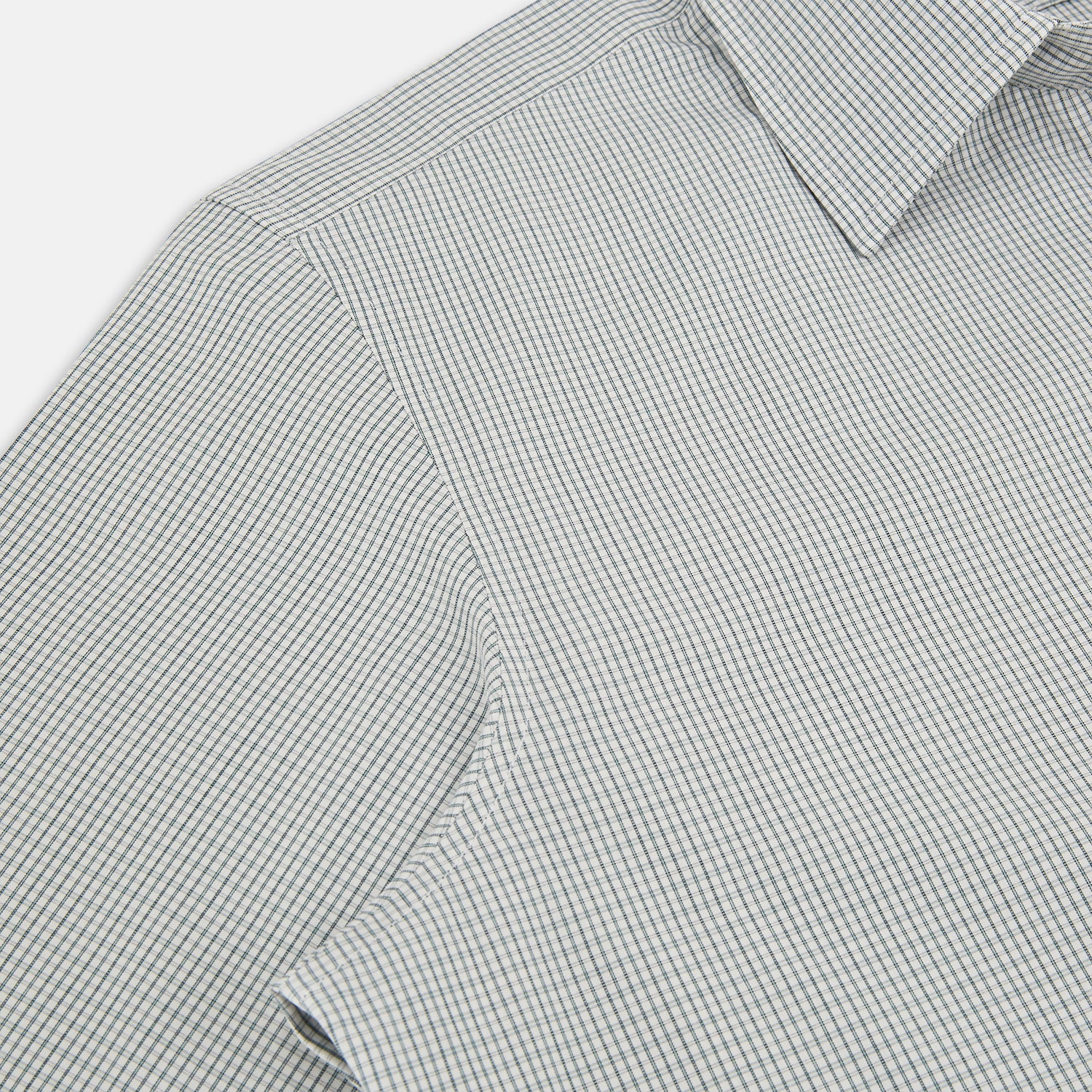 View 6 of product A forest green micro tattersall Westminster shirt by Turnbull & Asser with long sleeves, pointed collar, button-down front, and a tailored fit is displayed flat on a white background.