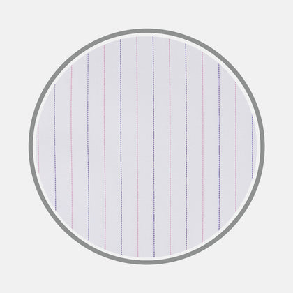 Pink and Navy Hairline Stripe Sea Island Quality Cotton Fabric