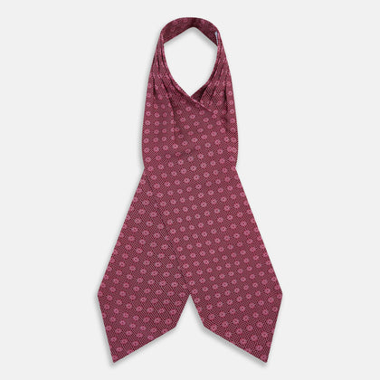 Burgundy Medallion Silk Cravat Image 1