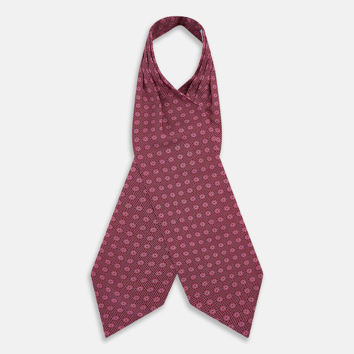 Burgundy Medallion Silk Cravat Image 1