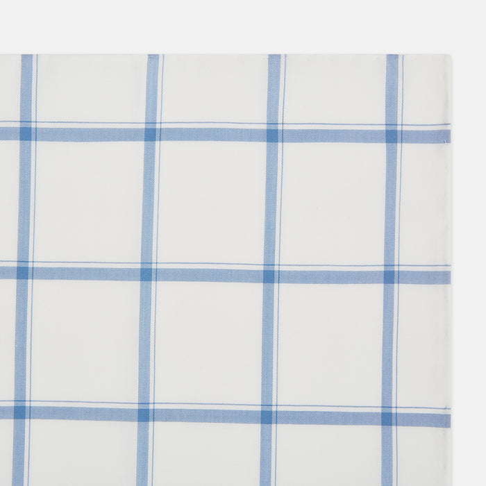 Colony Blue Grid Check Hand-Rolled Handkerchief Image 2