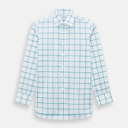 Turquoise Grid Check Mayfair Shirt