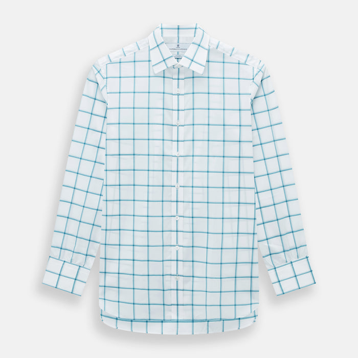 Turquoise Grid Check Mayfair Shirt