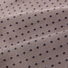 View 4 of product A folded, light-colored pocket square with small dark dots is displayed on a white background. Neatly arranged in a pointed fold, it pairs perfectly with the Turnbull & Asser Lilac and Navy Micro Dot Silk Cravat for an elegant look.