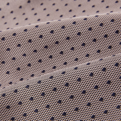 Lilac and Navy Micro Dot Silk Cravat Image 3
