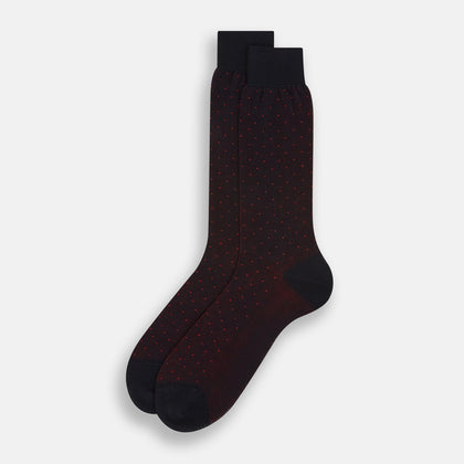Navy/Red Polka Dot Mid-Length Socks Image 1