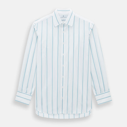 Turquoise Track Stripe Mayfair Shirt