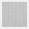 View 1 of product The Red Multi Graph Check Hand-Rolled Handkerchief by Turnbull & Asser features thin black, red, and blue lines forming small squares on white fabric, finished with delicate hand-rolled edges.