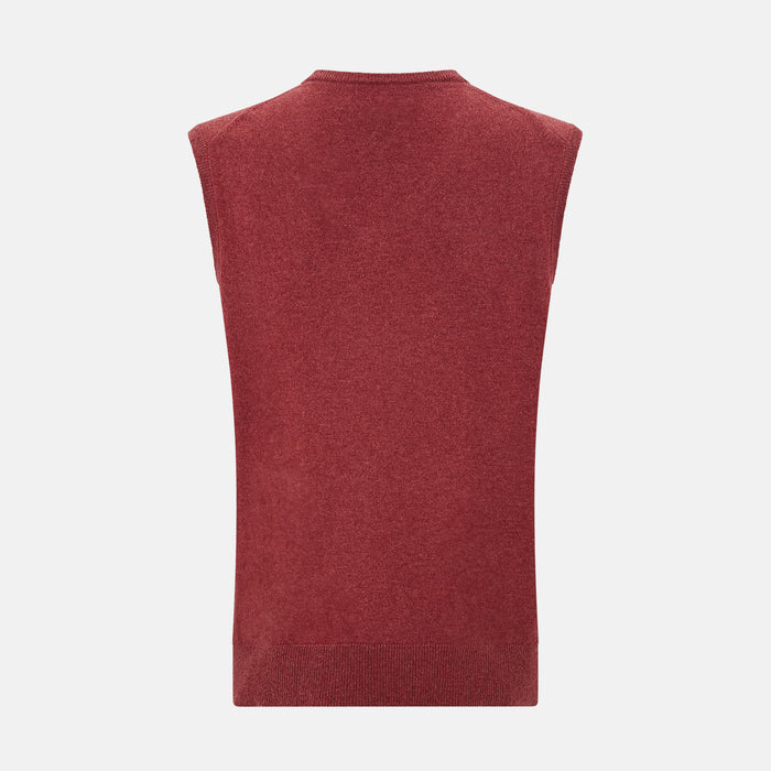Antique Pink Cashmere V-Neck Vest Image 2