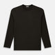 The Dark Chocolate Long-Sleeve T-shirt by Turnbull & Asser, featuring a plain crew neck design with no visible logos, is laid flat on a white background to showcase its quality and versatility.