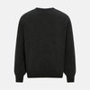 View 3 of product The Turnbull & Asser Dark Grey Cashmere Round Neck Jumper features a classic, plain long-sleeve design and is displayed on a white background.