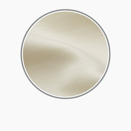 Cream Herringbone Cotton Fabric Image 2